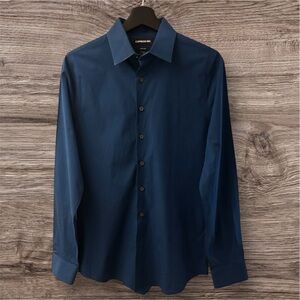 Express Extra Slim Solid Stretch 1MX Dress Shirt (S)